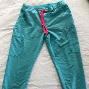 Limited Edition Figs Yola Scrub Pants in Neon Blue